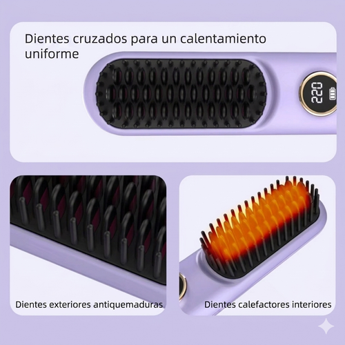 Cepillo Alisador Cabello Inalámbrico