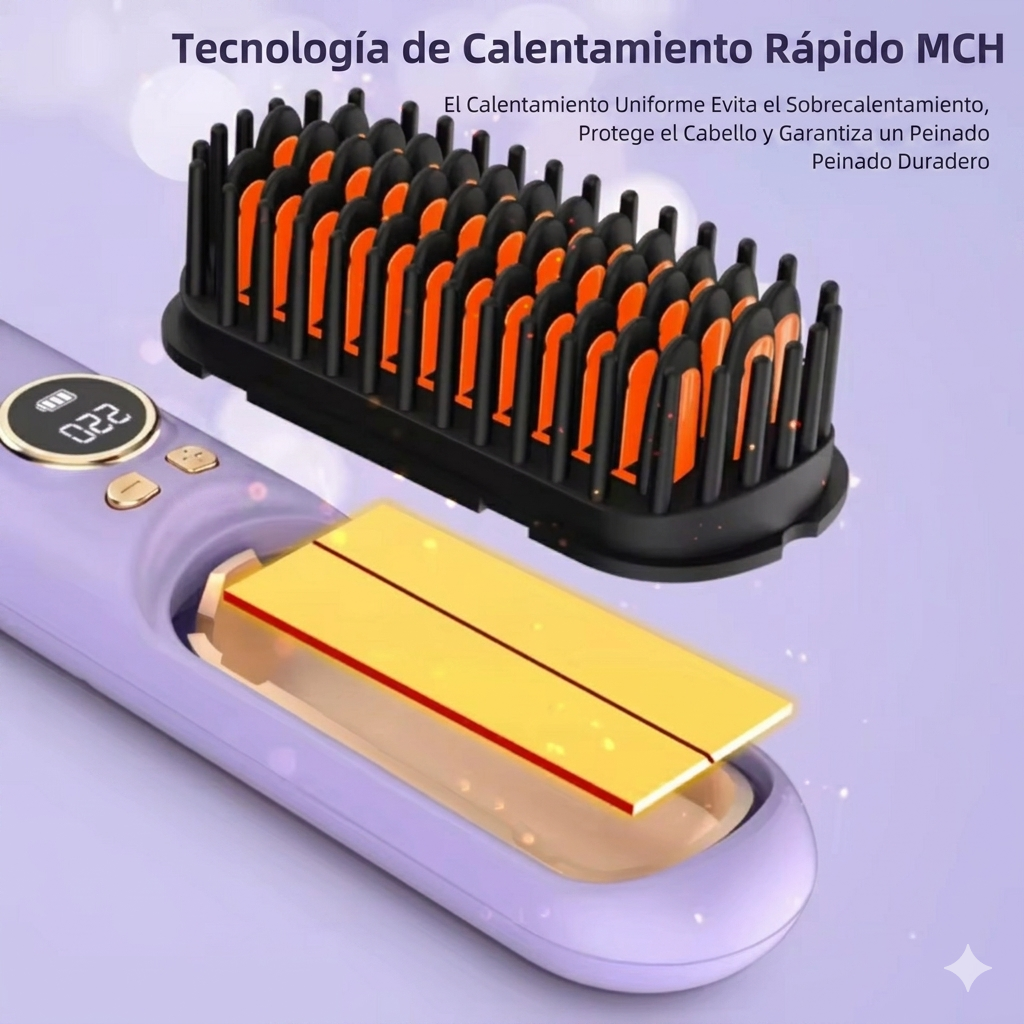 Cepillo Alisador Cabello Inalámbrico