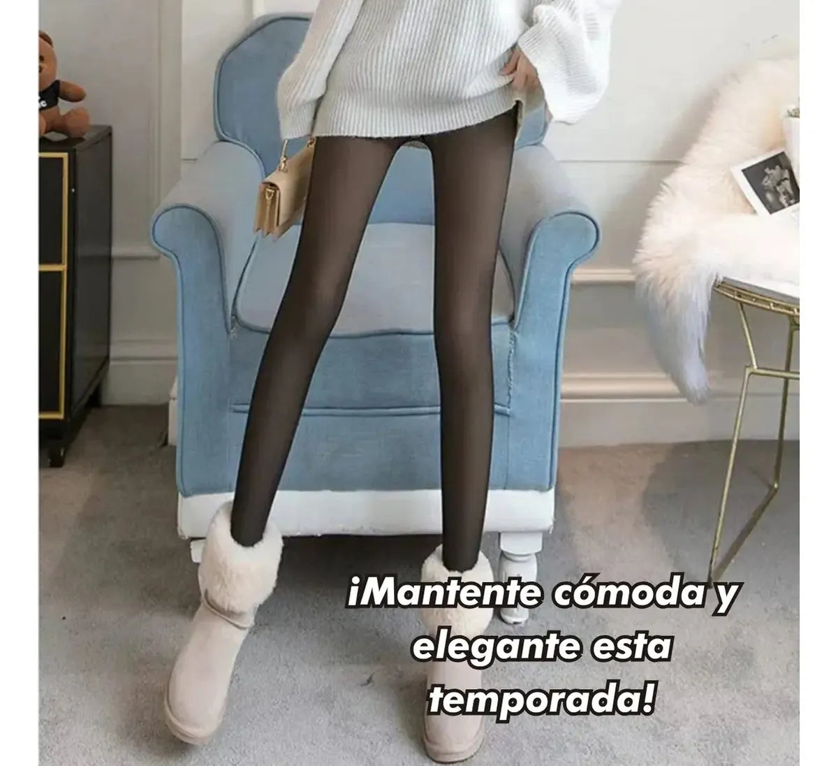 Panti Media Afelpada Translucido